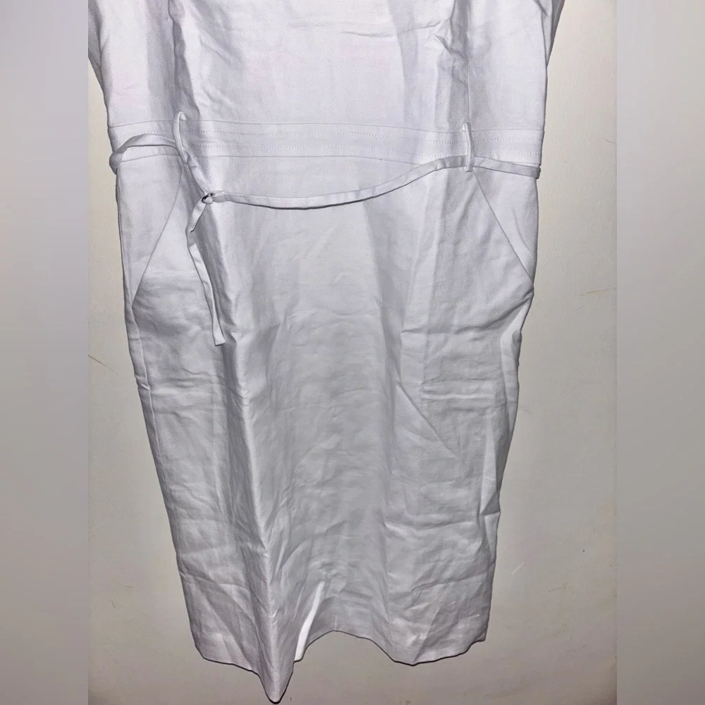 NWT J.Crew Executive dress in stretch linen blend Size 16 White Resort Preppy